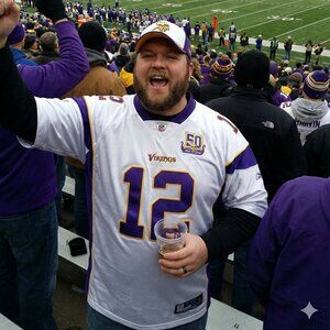 🏈 Percy Harvin #12 Reebok OnField Vikings Jersey - 50th Anniv.